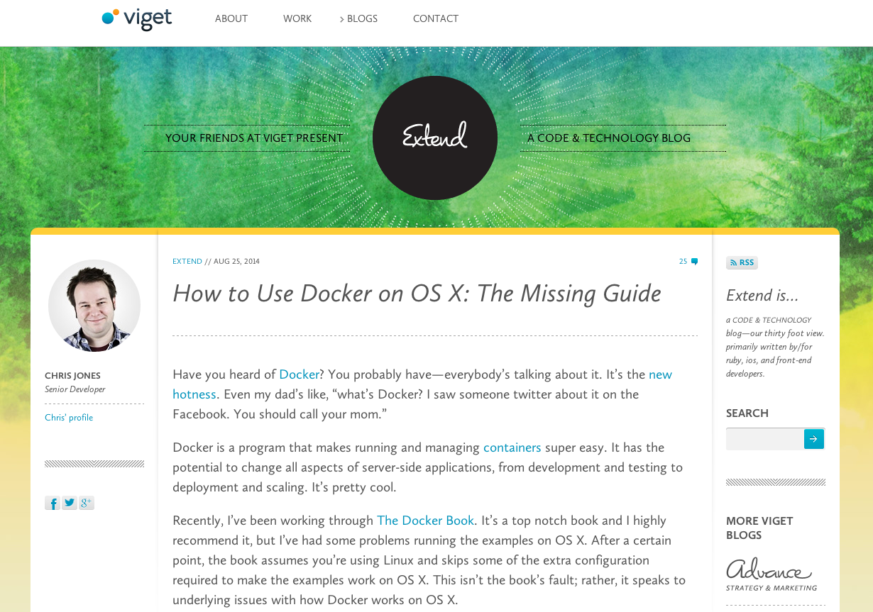 Viget Blog Post - How to Use Docker on OS X The Missing Guide