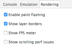 Rendering: Enable paint flashing and show layer borders