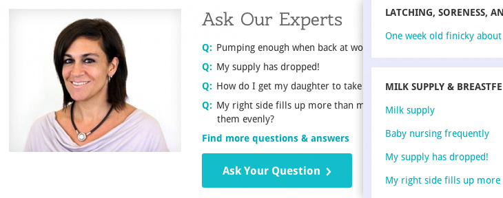 Lansinoh - Ask The Experts feature