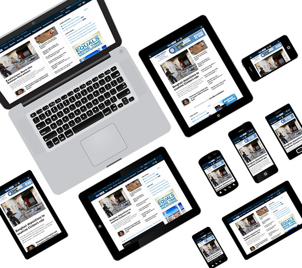 Example of responsive design on different devices